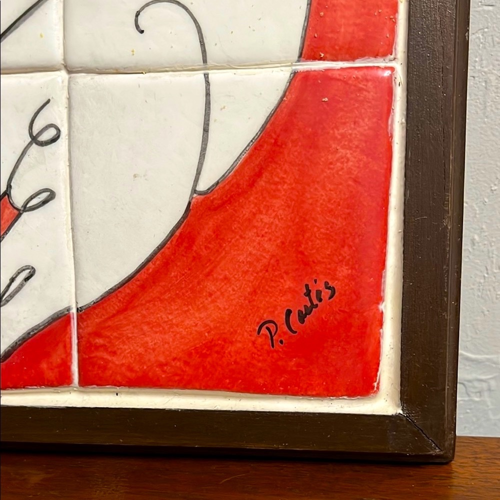 ❤️🕊️”P. Curtis” Signed Handcrafted Dove Tile Wall Art with Red Background❤️🕊️ - Picture 5 of 13
